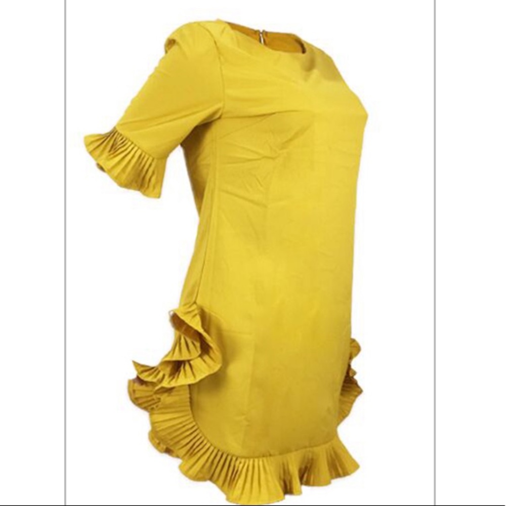 Sweet Yellow Ruffle Dress - Picture 3 of 4